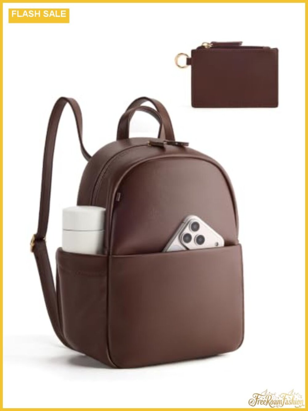 Vegan Leather Mini Backpack Purse Convertible 4-Way Carry - Women's Fashion